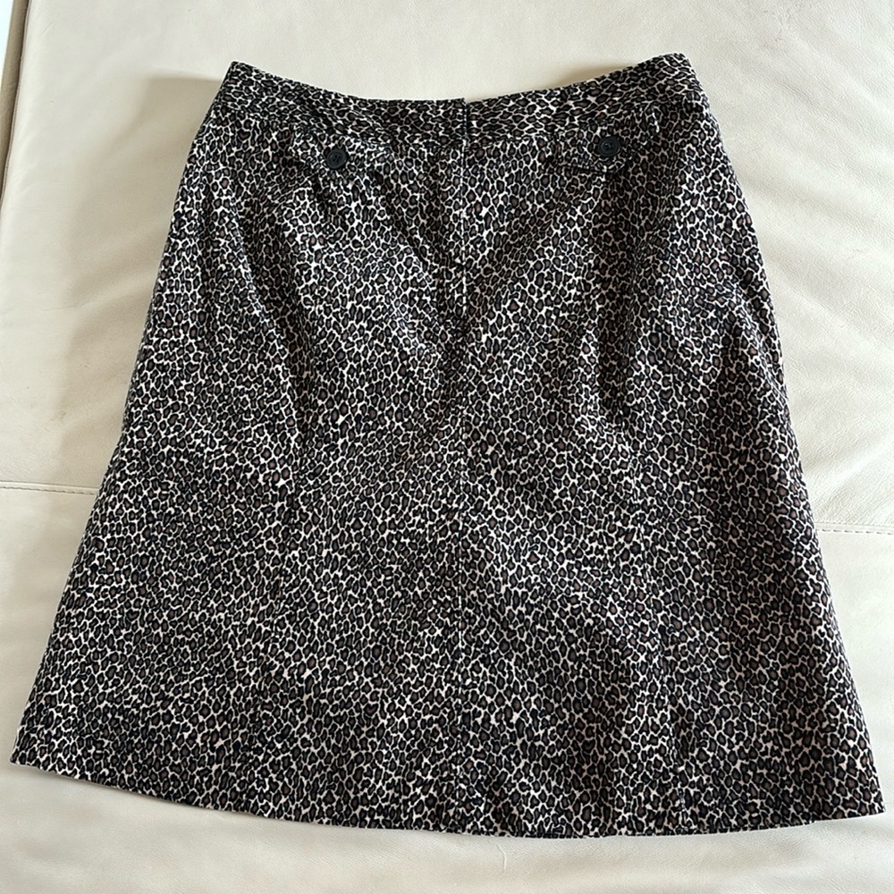 Leopard Corduroy A-Line Skirt
